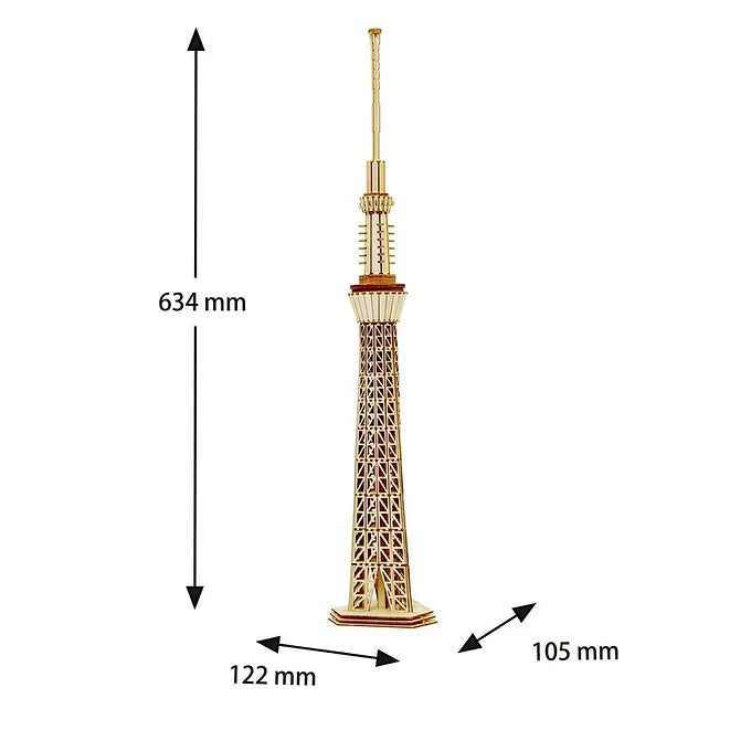 Kigumi Tokyo Sky Tree – Wooden 3D Puzzle DIY Craft Kit