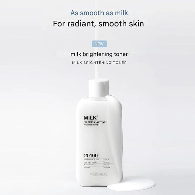 MEDIHEAL Milk Brightening Toner – 300 ml (10.1 fl oz)