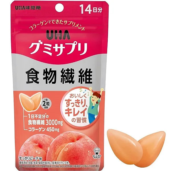 UHA Mikakuto Gummy Supplement Dietary Fiber is a Japanese gummy-style supplement designed for adults who want an easy and delicious way to supplement daily dietary fiber intake. 