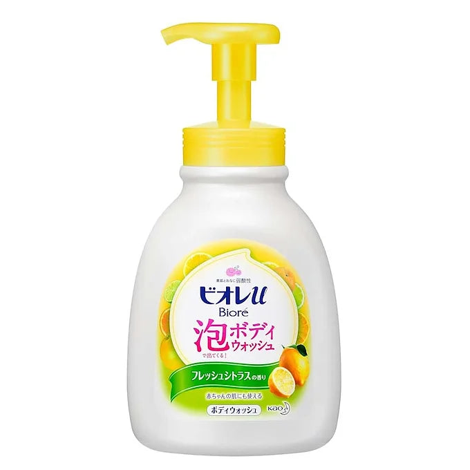 Biore U Foaming Body Wash – Citrus Scent Pump (600ml)