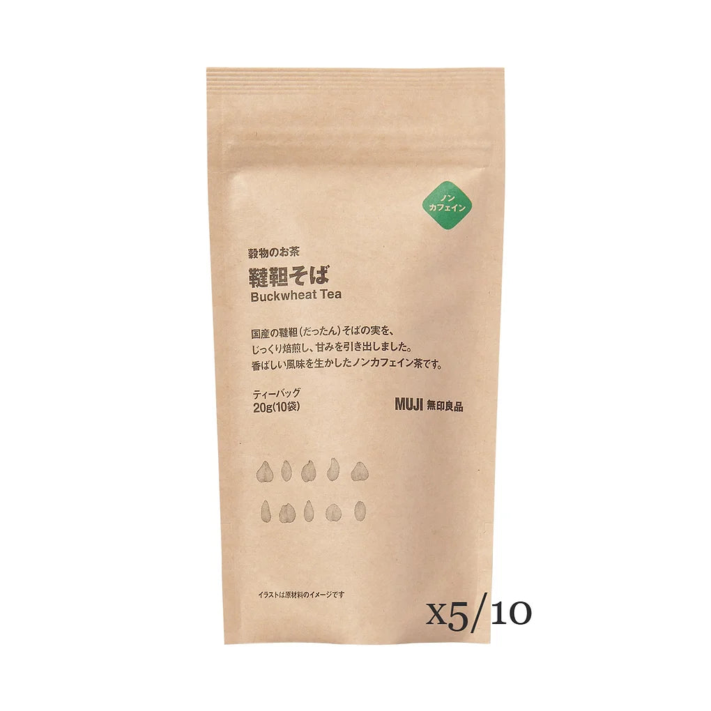 MUJI Grain Tea: Tartary Soba is a naturally caffeine-free grain tea made from roasted tartary buckwheat.