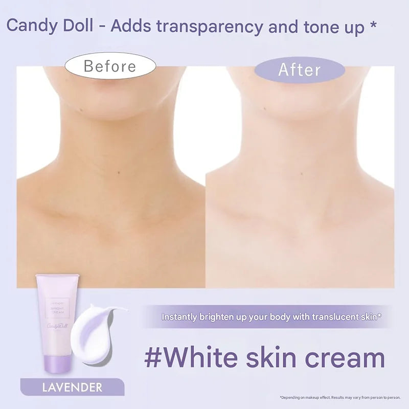 CandyDoll Bright Pure Cream A – Lavender Tone-Up Body Sunscreen SPF50+ PA++++