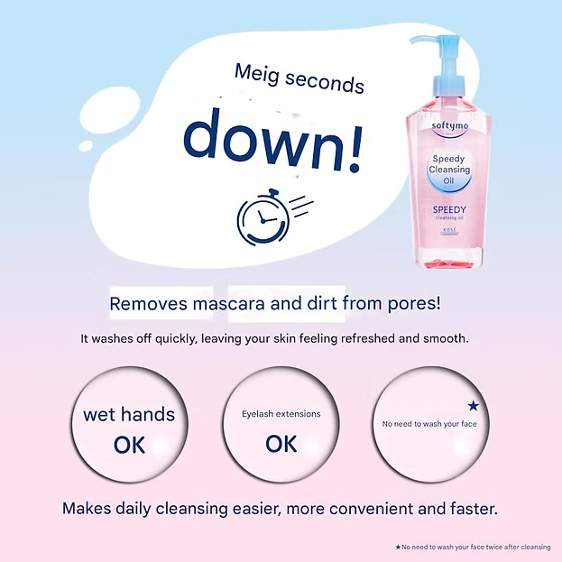 Softymo Speedy Cleansing Oil – Suitable for Eyelash Extensions (240ml)