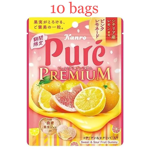 Kanro Pure Puregumi Natsumi Soda – 2.0 oz (52 g) x 10 Bags