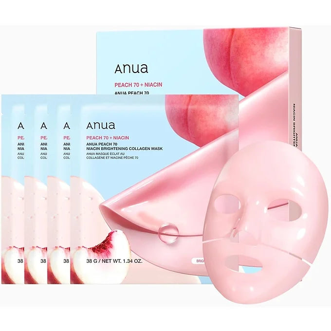 ANUA Peach 70 Niacin Collagen Face Pack (4 Sheets)