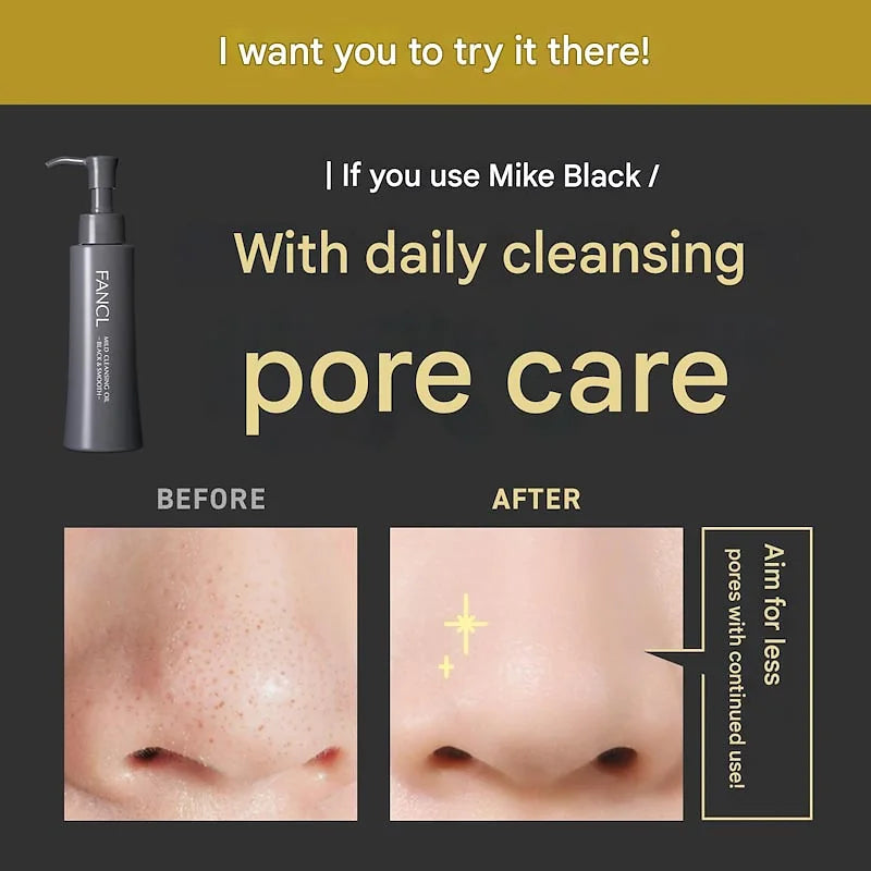 FANCL Mild Cleansing Oil – Black & Smooth (120 ml)