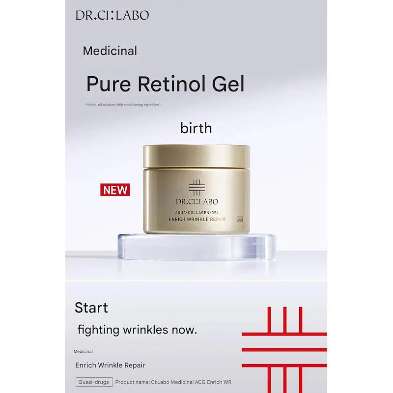 Dr. Ci:Labo Aqua-Collagen-Gel Enrich Wrinkle Repair (45g) – Pure Retinol & Niaci