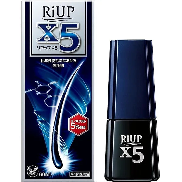 RIUPRIUP X5 is a men’s hair regrowth treatment formulated with 5% Minoxidil, a clinically proven active ingredient that promotes hair growth and helps slow the progression of androgenetic (pattern) hair loss.