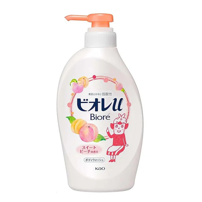 Biore U Body Wash – Sweet Peach Scent (Pump Type, 480ml)