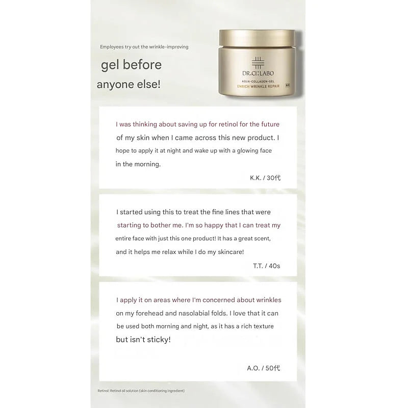 Dr. Ci:Labo Aqua-Collagen-Gel Enrich Wrinkle Repair (45g) – Pure Retinol & Niaci