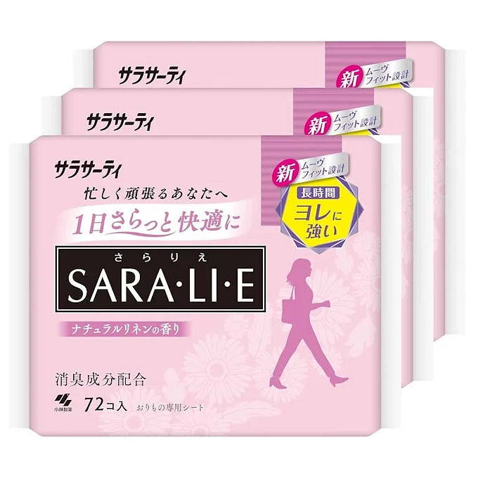 Sarasati Sararie Natural Linen Scent Panty Liner Sheets – 72 Liners x 3 Packs