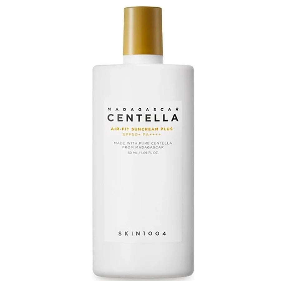 The SKIN1004 Madagascar Centella Air-Fit Suncream Plus is a lightweight physical sunscreen formulated with Madagascar Centella Asiatica extract to soothe and protect the skin from daily UV damage.