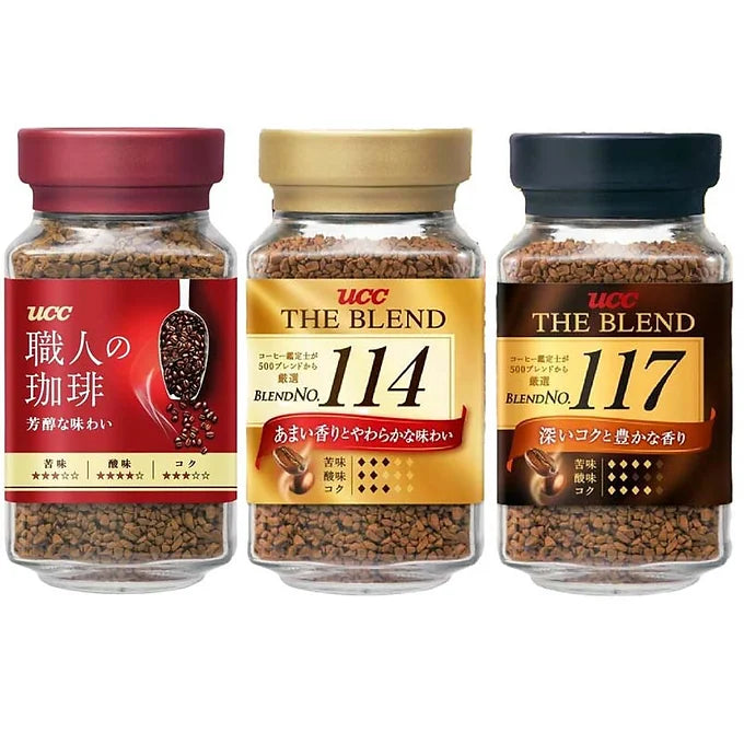 UCC Instant Coffee Assorted Set – Blend 114, Blend 117 & Artisan Coffee – 90g x