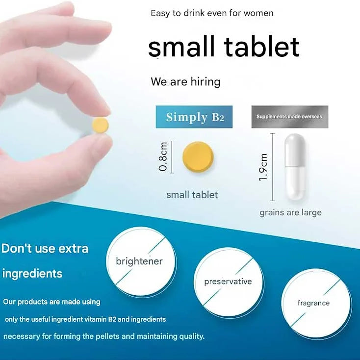 Simply Vitamin B2 Supplement 42mg – 120 Tablets (Made in Japan)