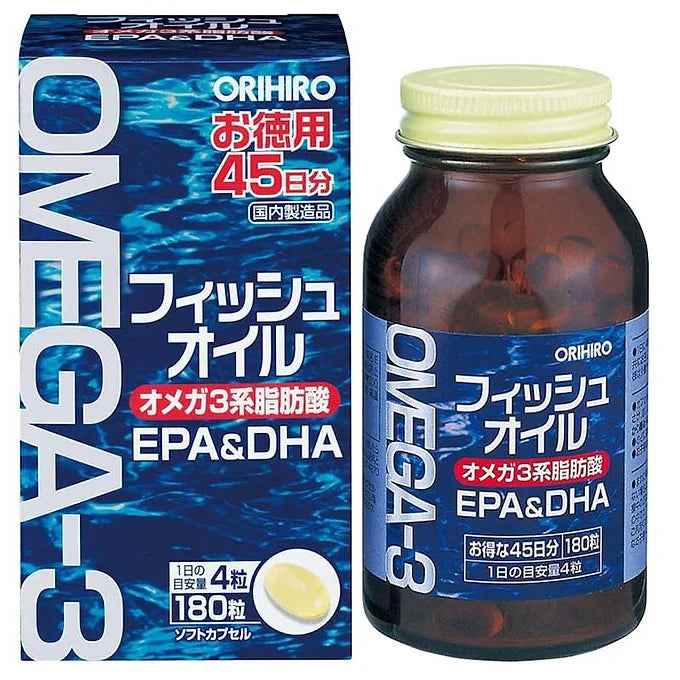 ORIHIRO Fish Oil | EPA & DHA | 180 Soft Capsules | 45-Day Supply