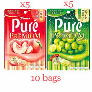 Kanro Pure Gumi Premium – Peach & Grape Assortment (10 Bags)