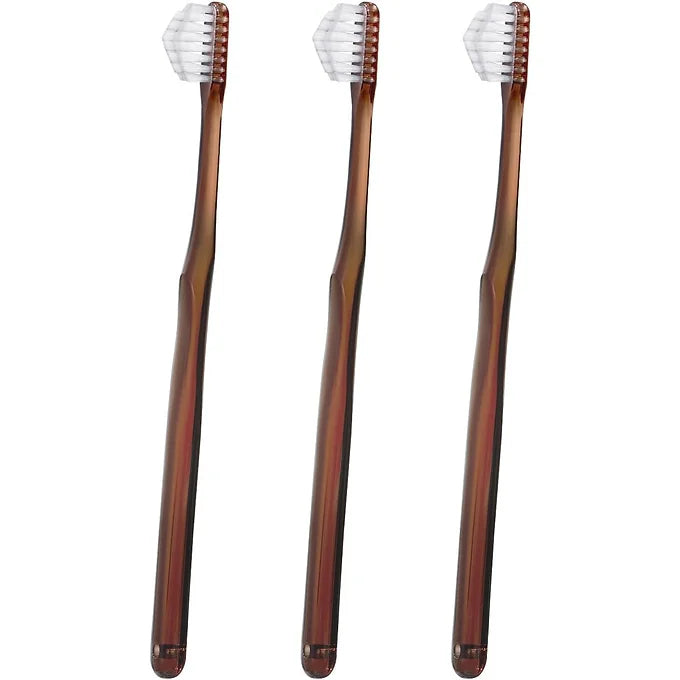 Miracle Toothbrush Clear/Brown 3-Piece Set