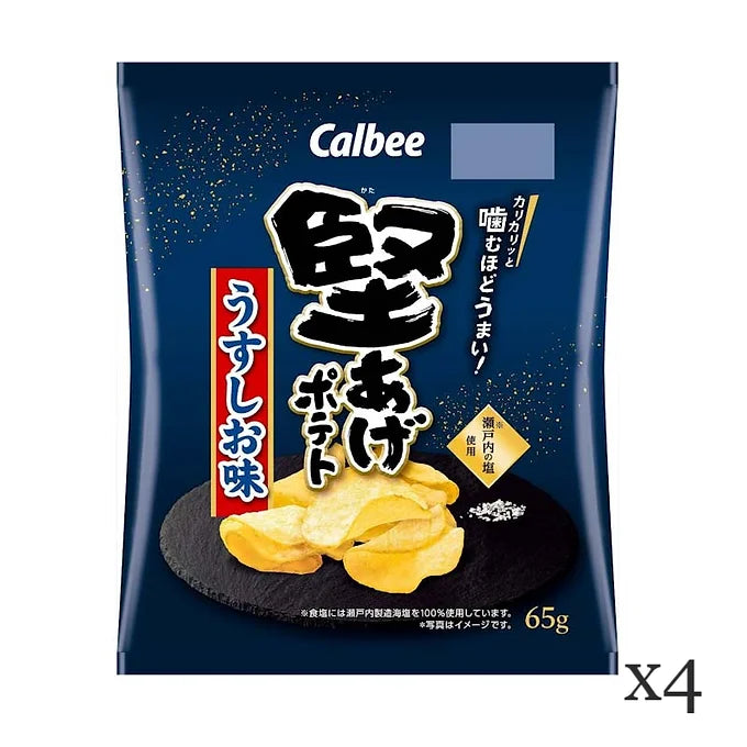 Calbee Hard-Aged Potato Light Flavor – 2.3 oz (65 g) x 4 Bags Crispy