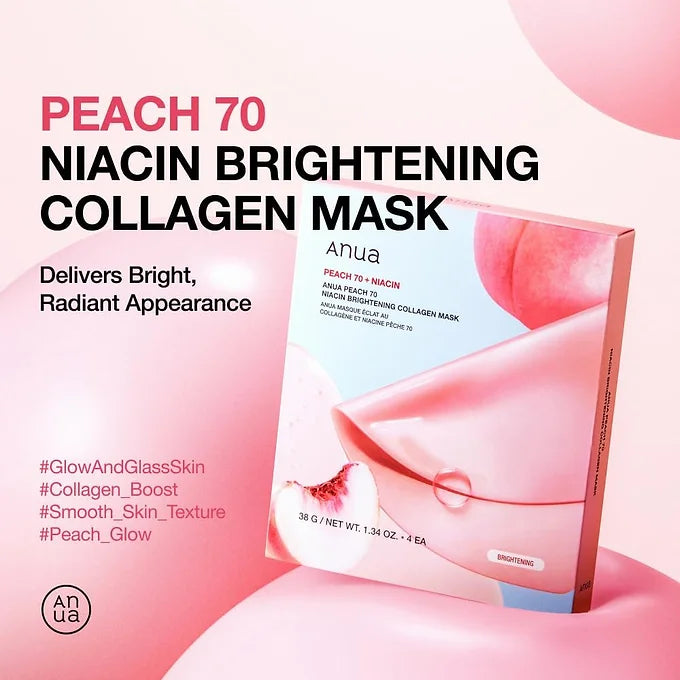 ANUA Peach 70 Niacin Collagen Face Pack (4 Sheets)