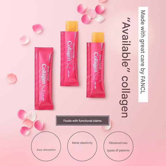 FANCL Deep Charge Collagen Stick Jelly – Apple Flavor (10-Day Supply)