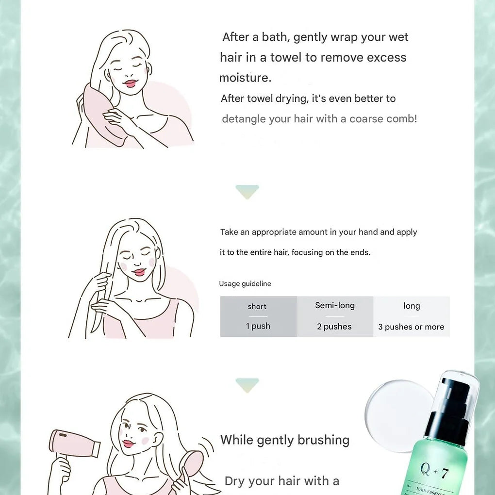 Q+ Hair Oil Non-sticky, Static Control, 2.8 fl oz (80 ml)