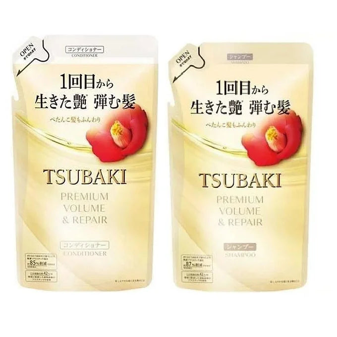 TSUBAKI Premium Volume & Repair Hair Shampoo &  Conditioner 300 ml (10.1 fl oz)