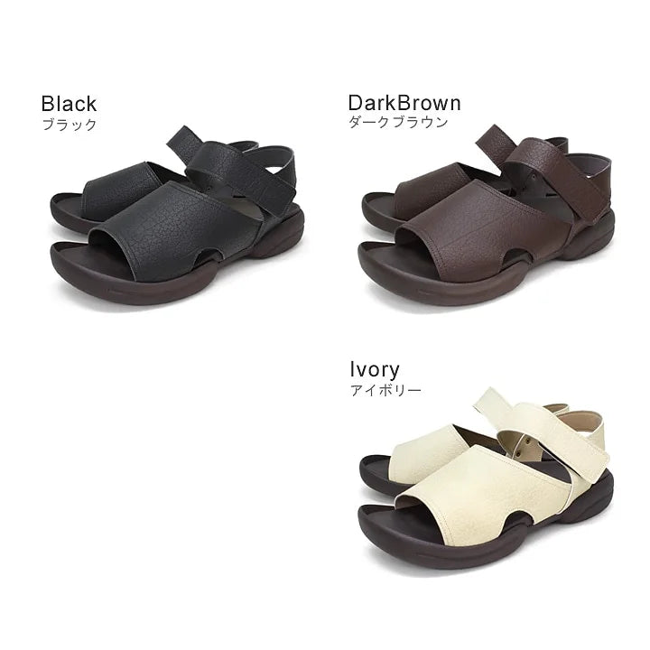 Re:getA R-232M Men’s Belt-Design Velcro Sandal — Made in Japan