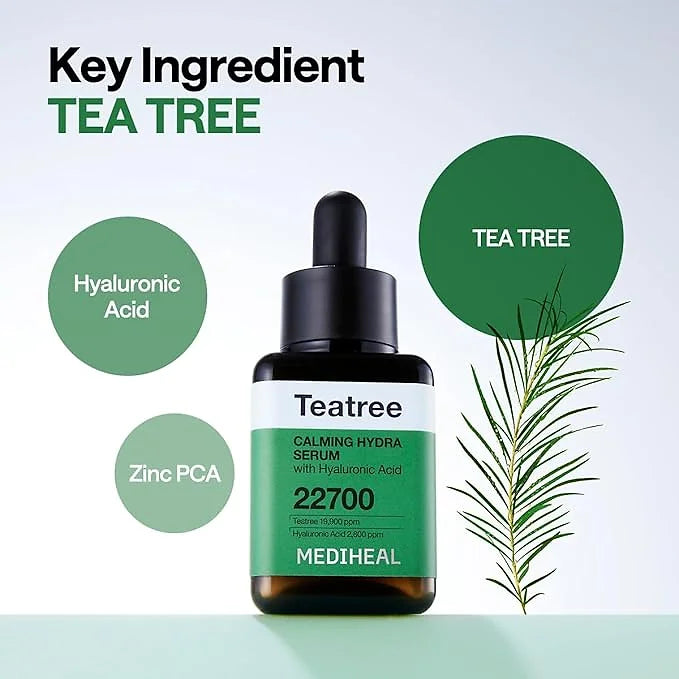 Mediheal Tea Tree Calming Serum with Hyaluronic Acid – 1.4 fl oz (40 ml)