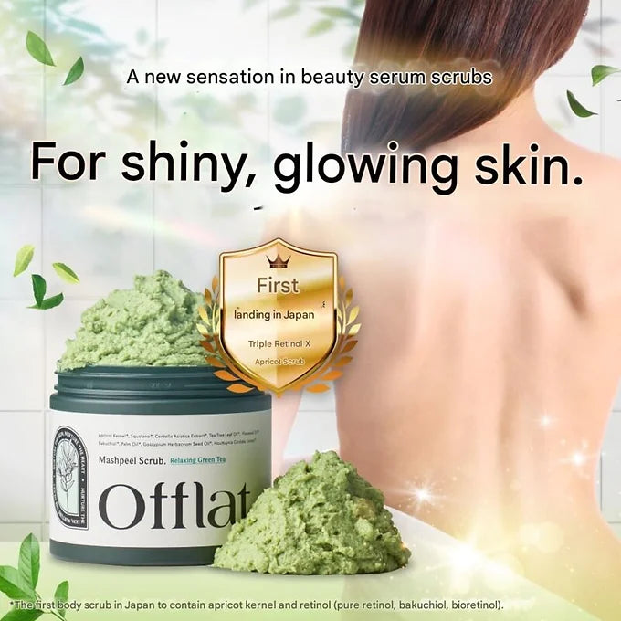 Offlat Mashpier Body Scrub – Triple Retinol Green Tea Scrub (350g)