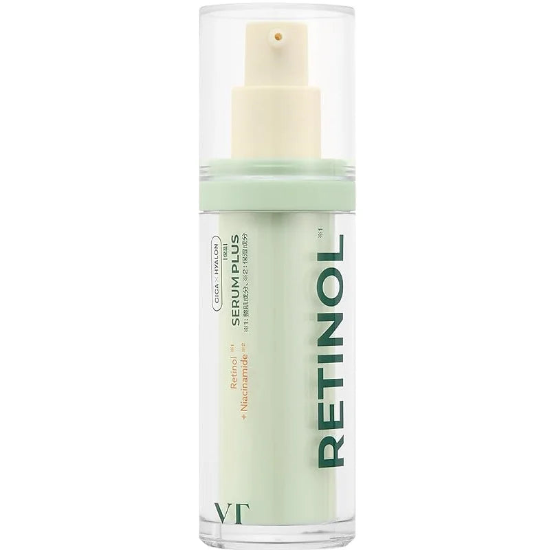 The VTCOSMETICS Cicarretinol Serum Plus is a high-performance anti-aging and pore-refining serum that combines retinol, niacinamide, and CICA-hyaluronic acid for visibly smoother, firmer, and more radiant skin.