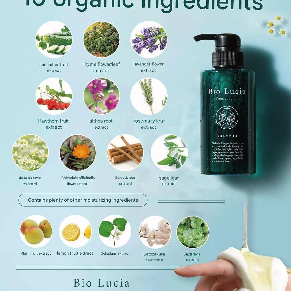 Bio Lucia Organic Shampoo, 10.1 fl oz (300 ml)  Amino Acid Type Scalp Care