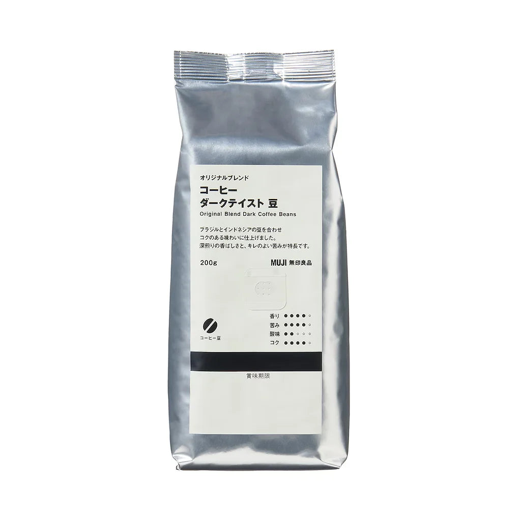 MUJI Original Blend Coffee Dark Flavor Beans deliver a bold, rich taste with a deep roasted aroma.