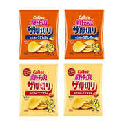 Calbee Thick-Cut Potato Chips – Consomme & Lightly Salted Flavors, 55g each