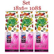 Set of 6: Japanese Wellness Combo 3 x Yuwa Fruit Aojiru + 3 x Earth Collagen C