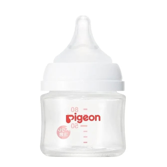 Pigeon Heat-Resistant Glass Nursing Bottle & Nipple – 2.7 fl oz (80 ml)