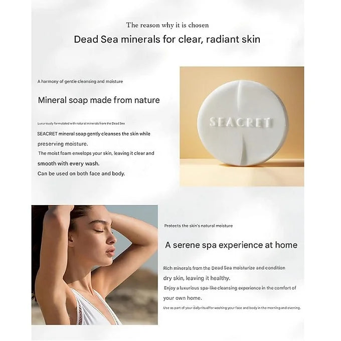 SEACRET Mineral Soap – Dead Sea Secret Solid Soap (125 g / 4.3 oz)
