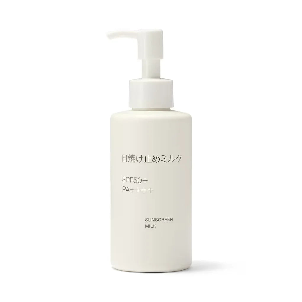 The Muji Sunscreen Milk is a gentle, hypoallergenic sunscreen suitable for both face and body. 