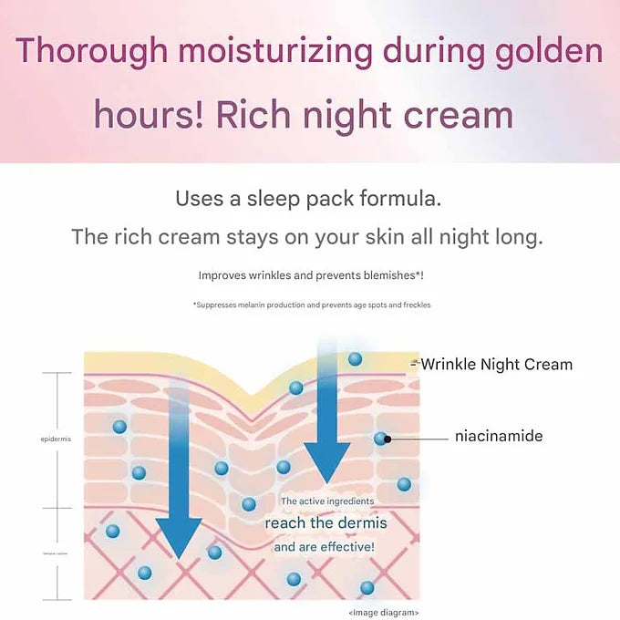 Nameraka Honpo Medicated Wrinkle Night Cream White (50g) – Soy Milk