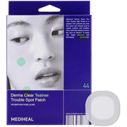 MEDIHEAL Derma Clear Teatree Trouble Spot Patch is a clinically tested, hypoallergenic acne care patch designed to protect and soothe troubled skin.