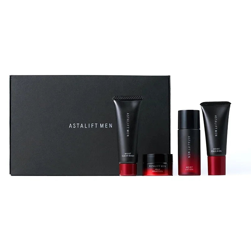 The ASTALIFT MEN Premium Care Starter Kit offers a complete 2-week trial of FUJIFILM’s advanced skincare line for men — designed to restore confidence and vitality to your skin. 