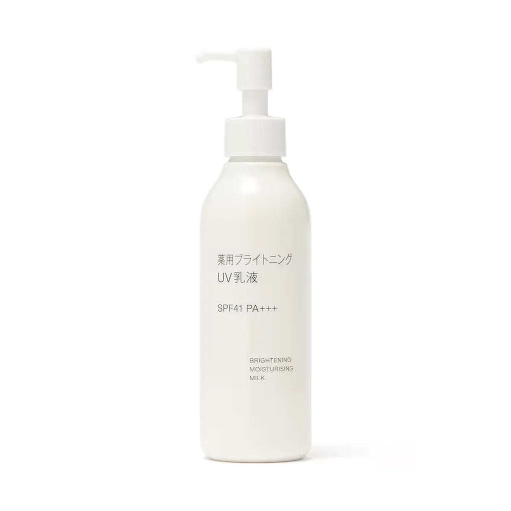 M Medicated Skin Milk BRA medicated UV emulsion that protects against sun damage while brightening the skin.