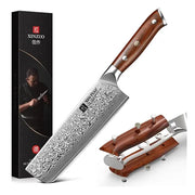 67-Layer Damascus Steel | Rosewood Handle | Professional Vegetable KnifeThe XINZUO Nakiri Knife is a professional Asian-style vegetable knife designed for precise, efficient cutting of vegetables, fruits, meat, and fish. 