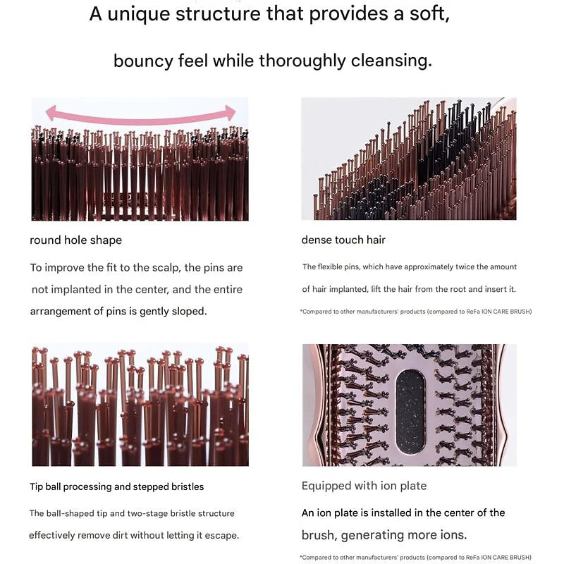 ReFa ION CARE BRUSH PREMIUM (Pink) – Scalp Care & Styling Brush