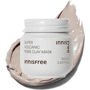 Innisfree Super Volcanic Pore Clay Mask is a deep-cleansing clay mask designed to remove excess oil, clean pores, and gently exfoliate the skin.