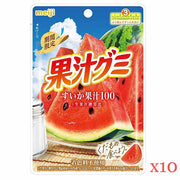 Meiji Fruit Juice Gummy Watermelon, 1.6 oz (47 g) x 10 Packs