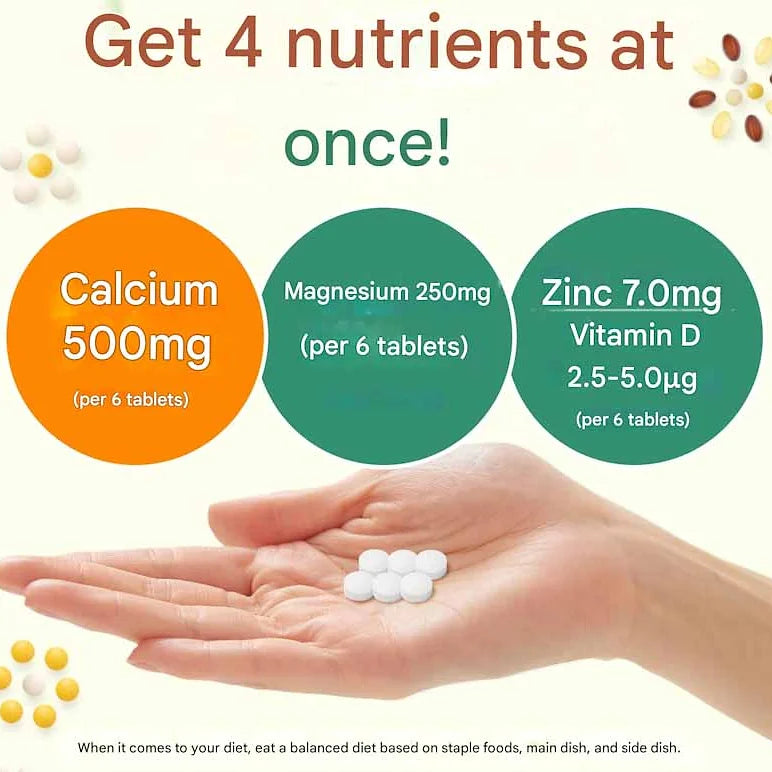 Dear-Natura Asahi Style Calcium, Magnesium, Zinc & Vitamin D, 540 Tab(90-Day)
