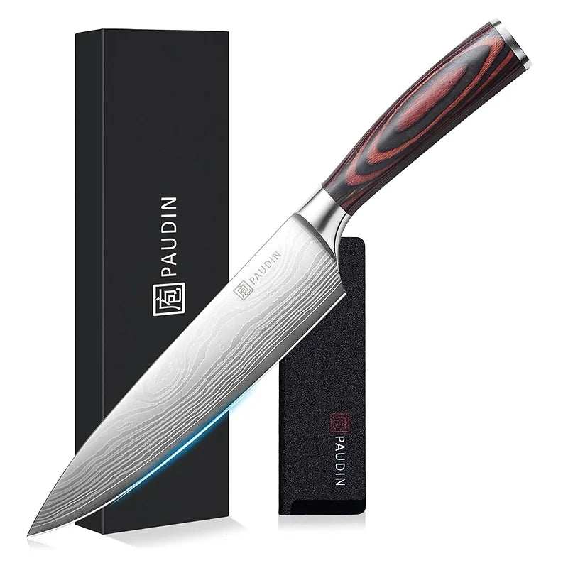 5Cr15MoV High-Carbon Stainless Steel | Double-EdgedThe PAUDIN Gyuto Knife (200 mm) is a versatile, all-purpose chef knife designed for both home cooks and professionals.
