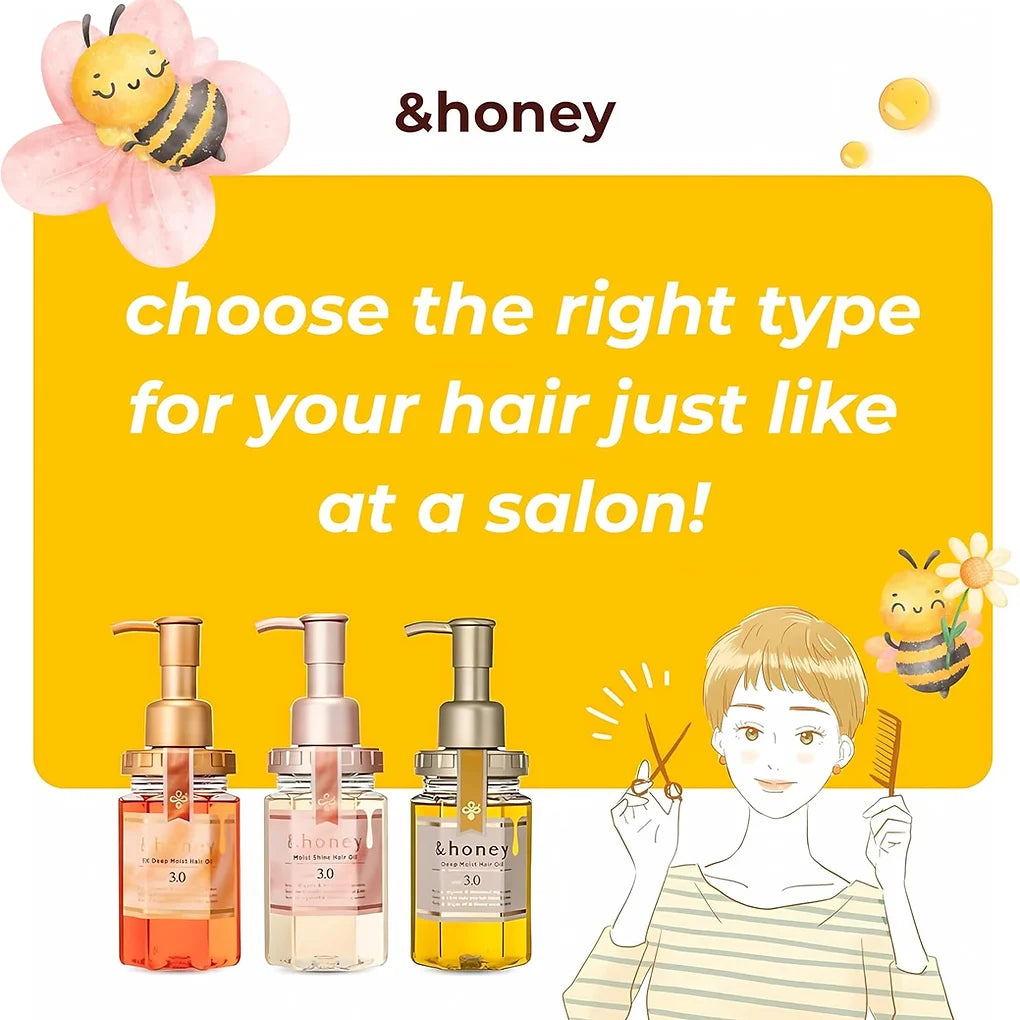 &Honey Melty Moist Repair Hair Oil 3.0, 3.4 fl oz (100 ml) – For Wavy Hair
