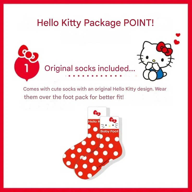 Baby Foot Easy Pack 60-Minute, Medium, Hello Kitty Edition (Up to 27 cm)