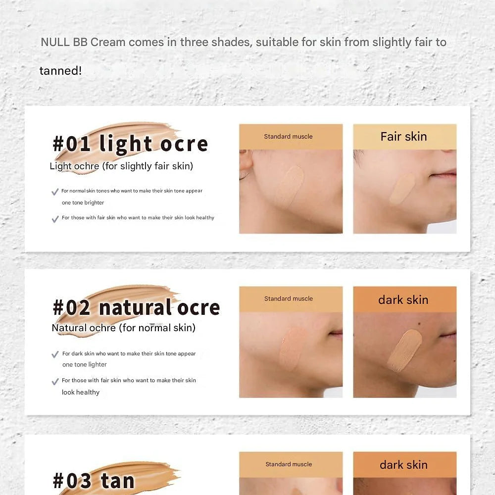 NULL BB Cream Concealer, Men’s, Natural Coverage, Acne Scars 0.7 oz (20g)